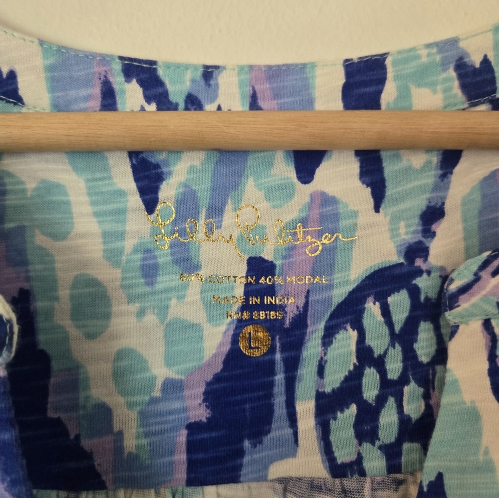 Lilly Pulitzer Blue Sleevless Pineapple Dress - Picture 2 of 3